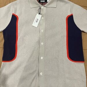 Renowned Gray and Navy Casual Shirt